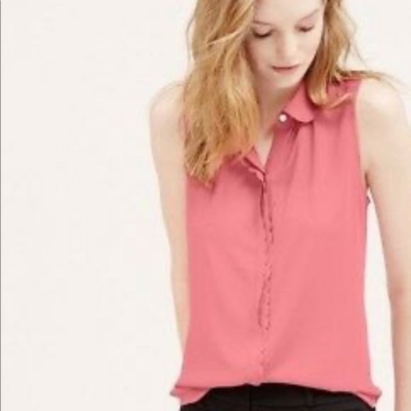 LOFT Tops - Loft Scalloped Sleeveless Blouse
